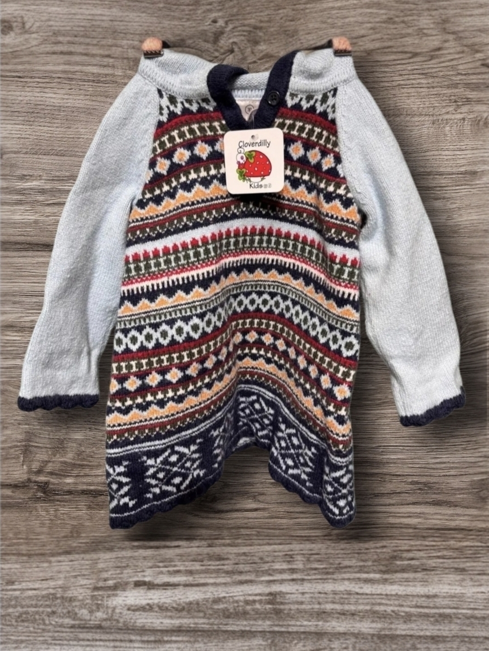Hanna Andersson Fair Isle Knit Dress-12mos NWT